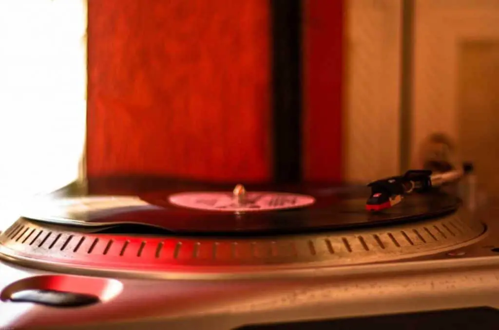 Warped Vinyl Record on a turntable